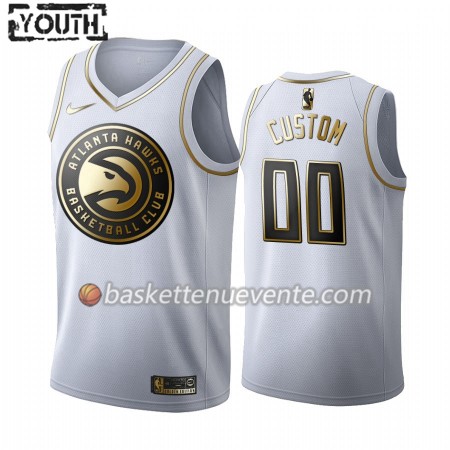 Maillot Basket Atlanta Hawks Personnalisé 2019-20 Nike Blanc Golden Edition Swingman - Enfant